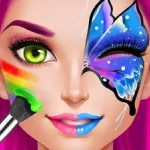 Постер Вечеринка С Краской Для Лица! Салон Для Девочек